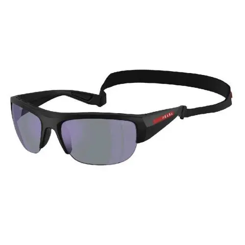 Prada Sport Sunglasses PSA01S 1BO10J Matte Black Dark Blue Violet Mirror