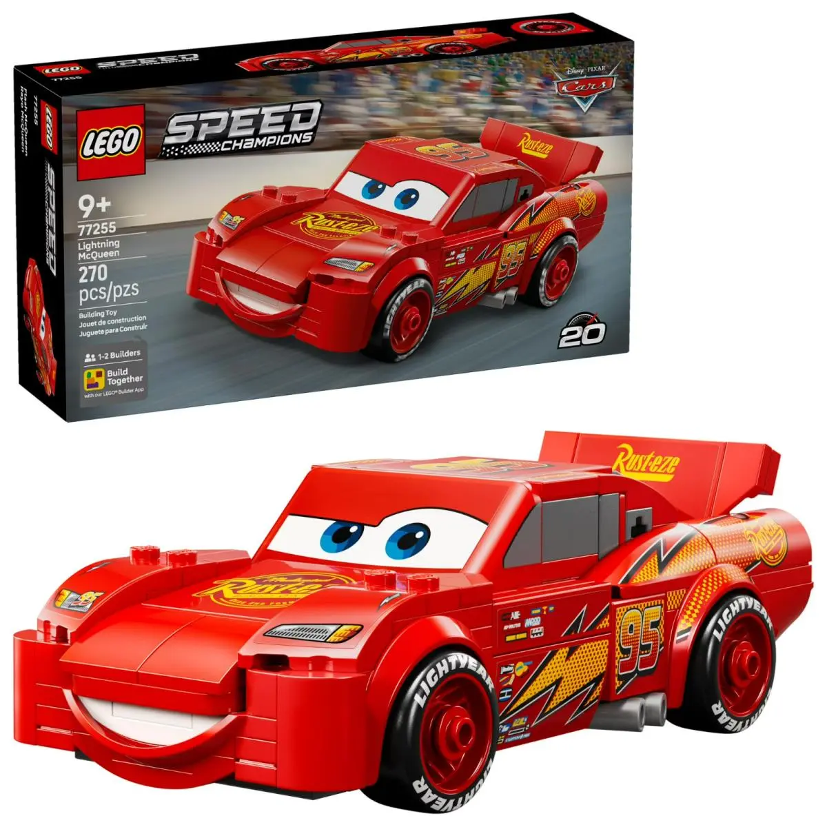 Lego Speed Champions Lightning Mcqueen Toy - Disney Pixar Cars Building Blocks f