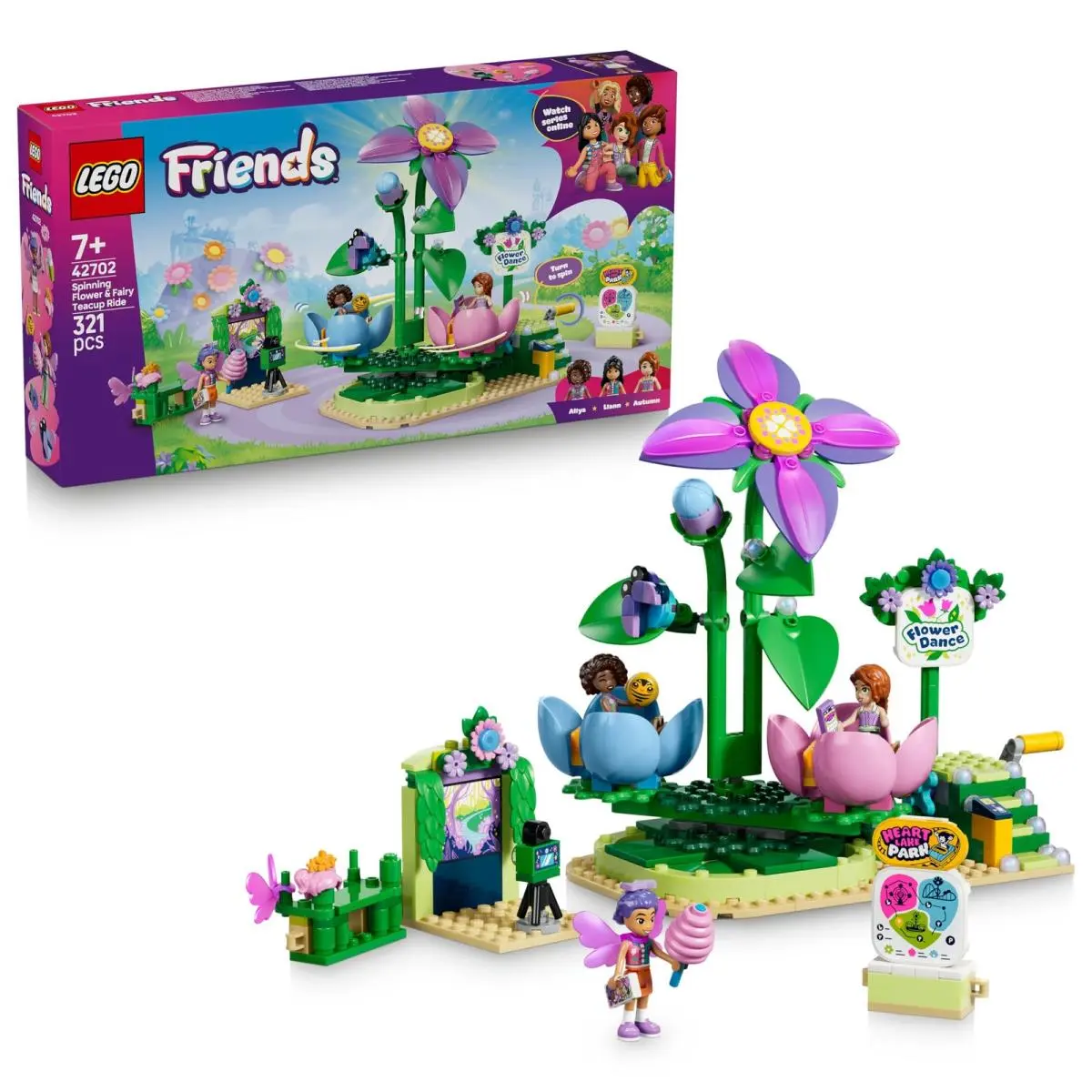 Lego Friends Spinning Flower Fairy Teacup Ride Toy - Incl. 3 Mini Dolls Selfi