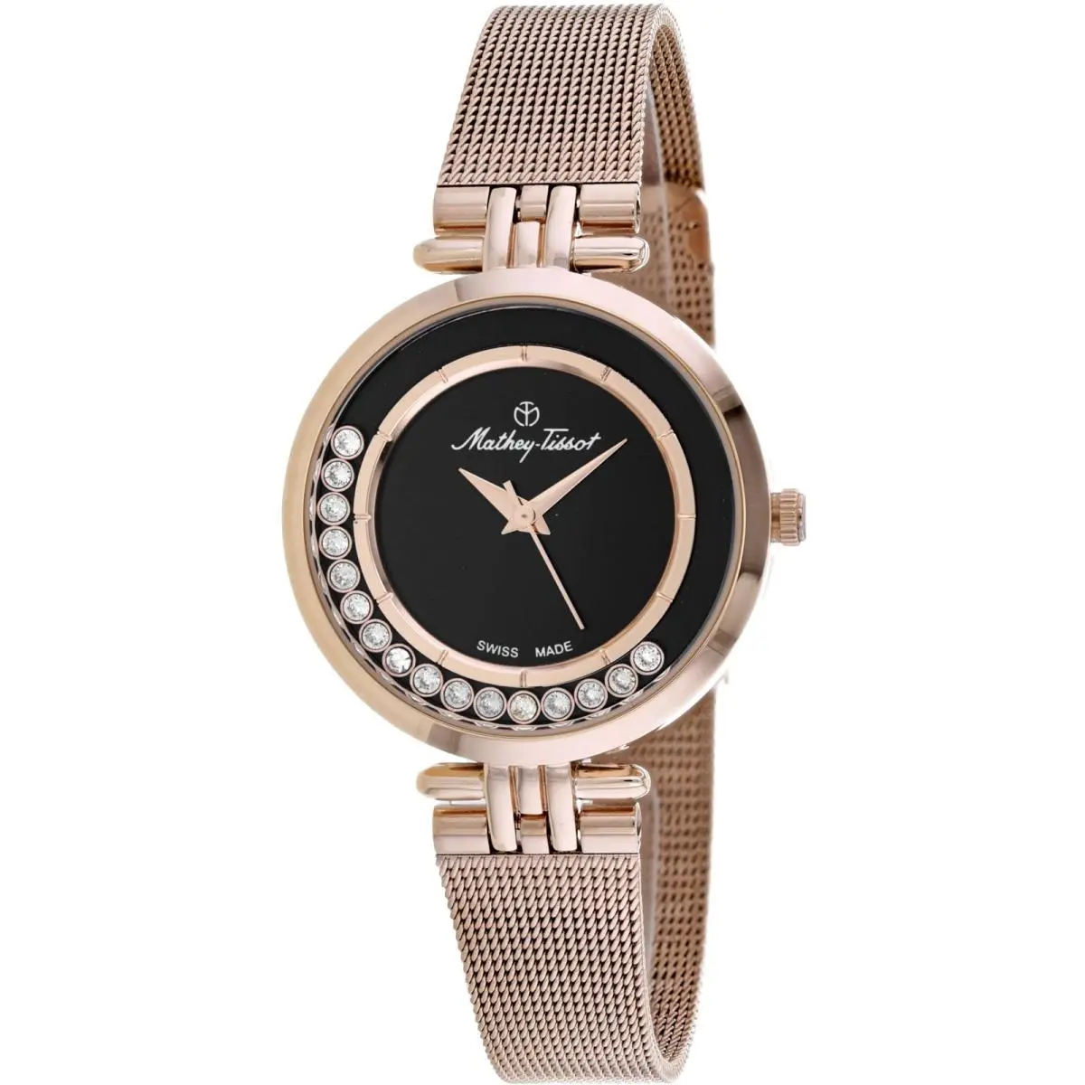 Mathey  Women`s Watch Fleury Xvi Black Dial Rose Gold Bracelet FOO4PN by Tissot