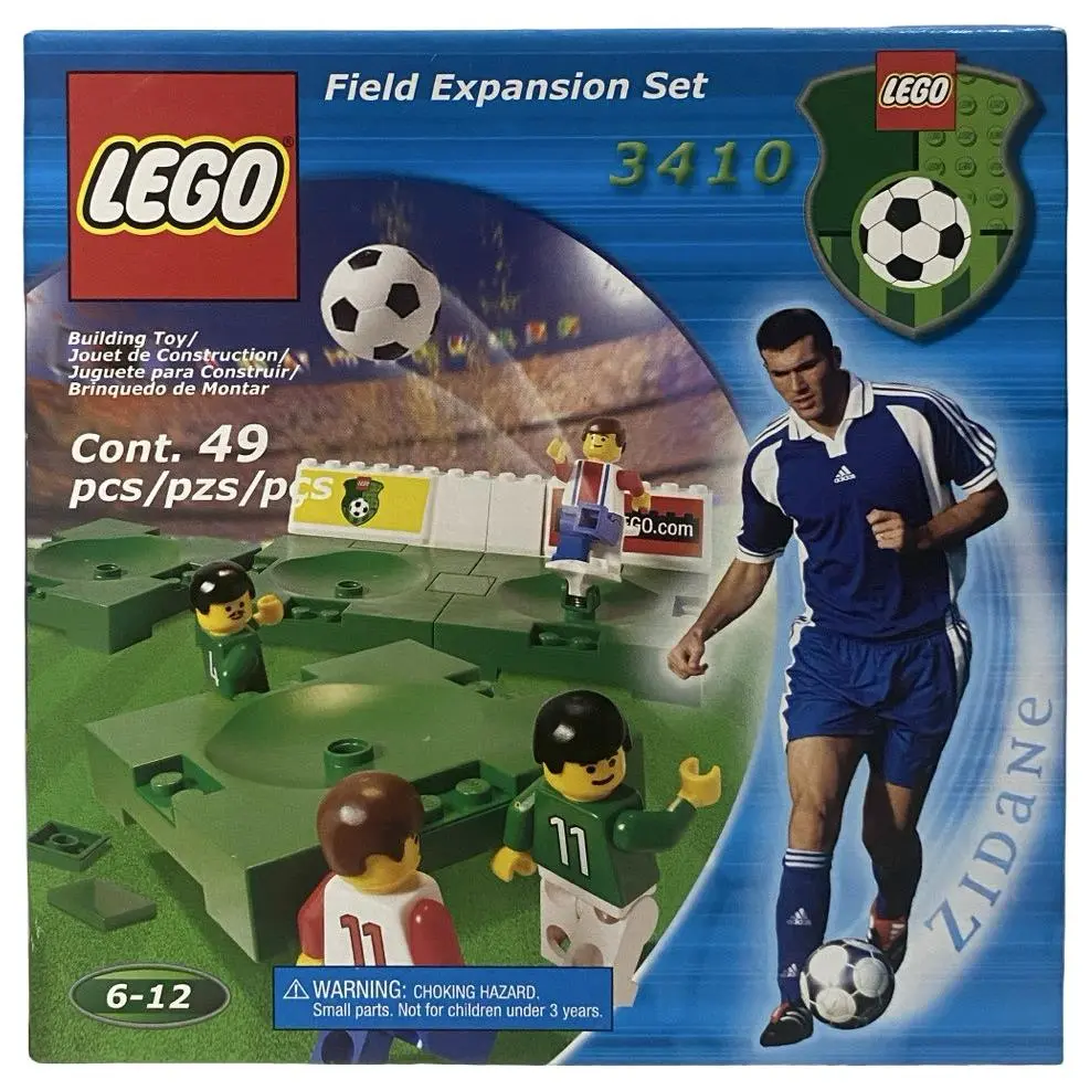 Lego 3410 Field Expansion Set Vintage 2001 Soccer Futbol Connects w 3409