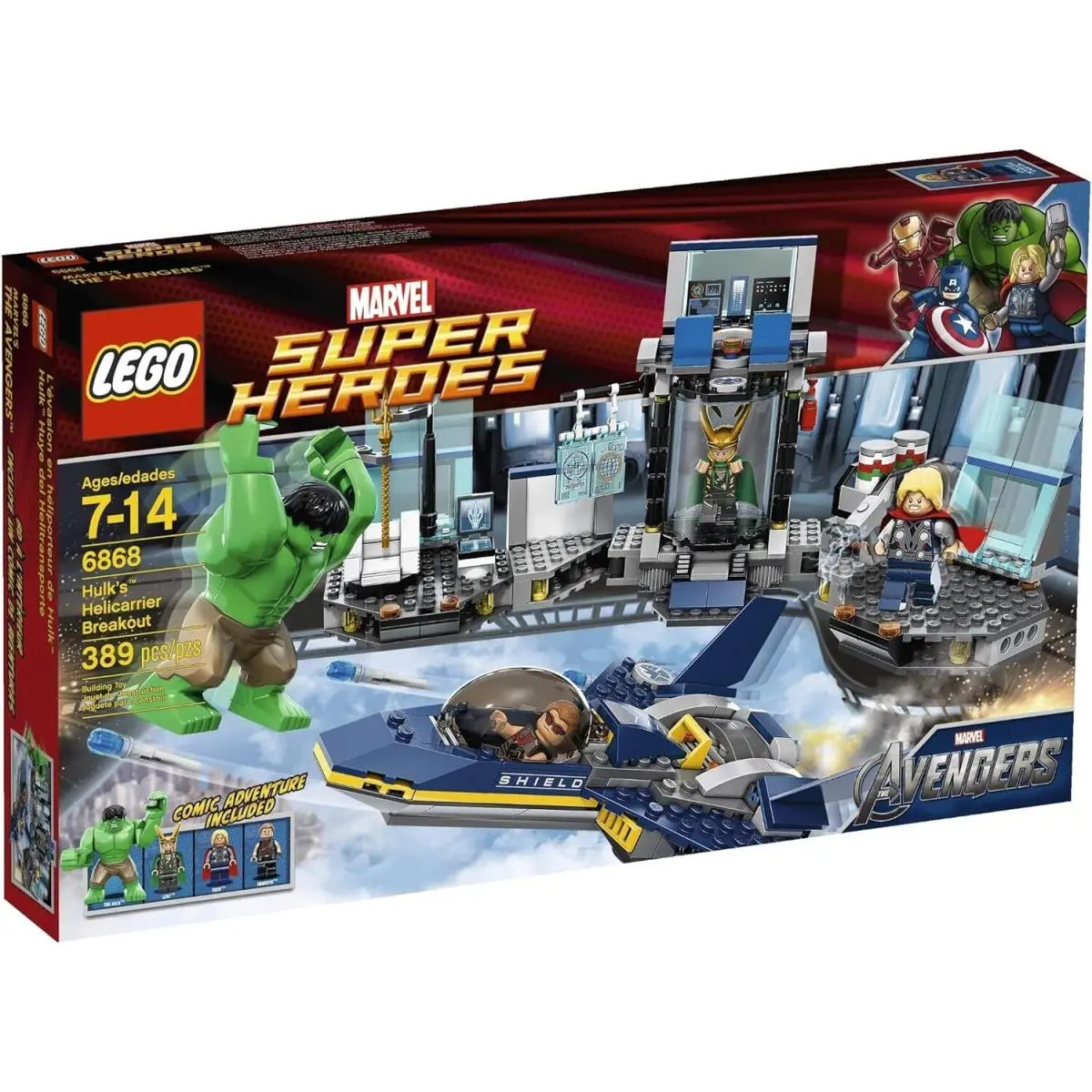 Lego Hulk`s Helicarrier Breakout 6868 Super Heroes Minifigure Building Set