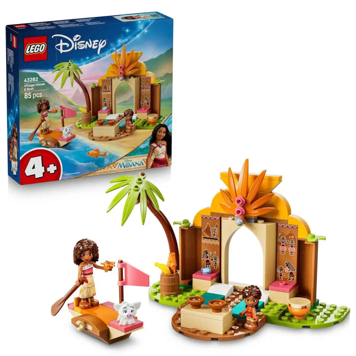 Lego Disney Moana Village House Boat Toy - Educational Set w/ 2 Mini Dolls