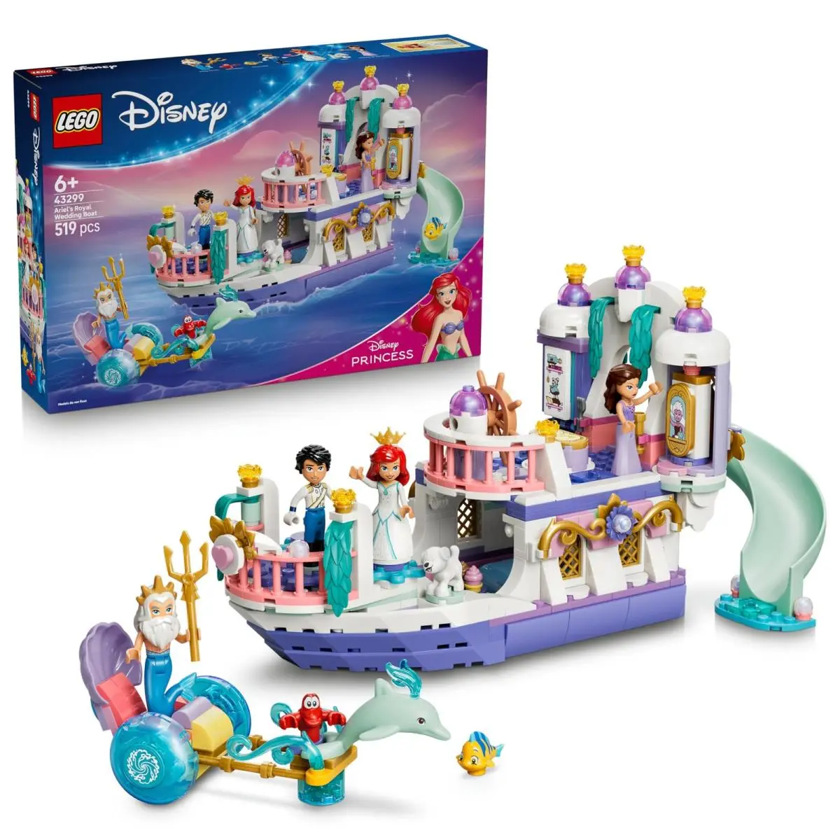 Lego Disney Princess Ariel`s Royal Wedding Boat Toy - The Little Mermaid Set w
