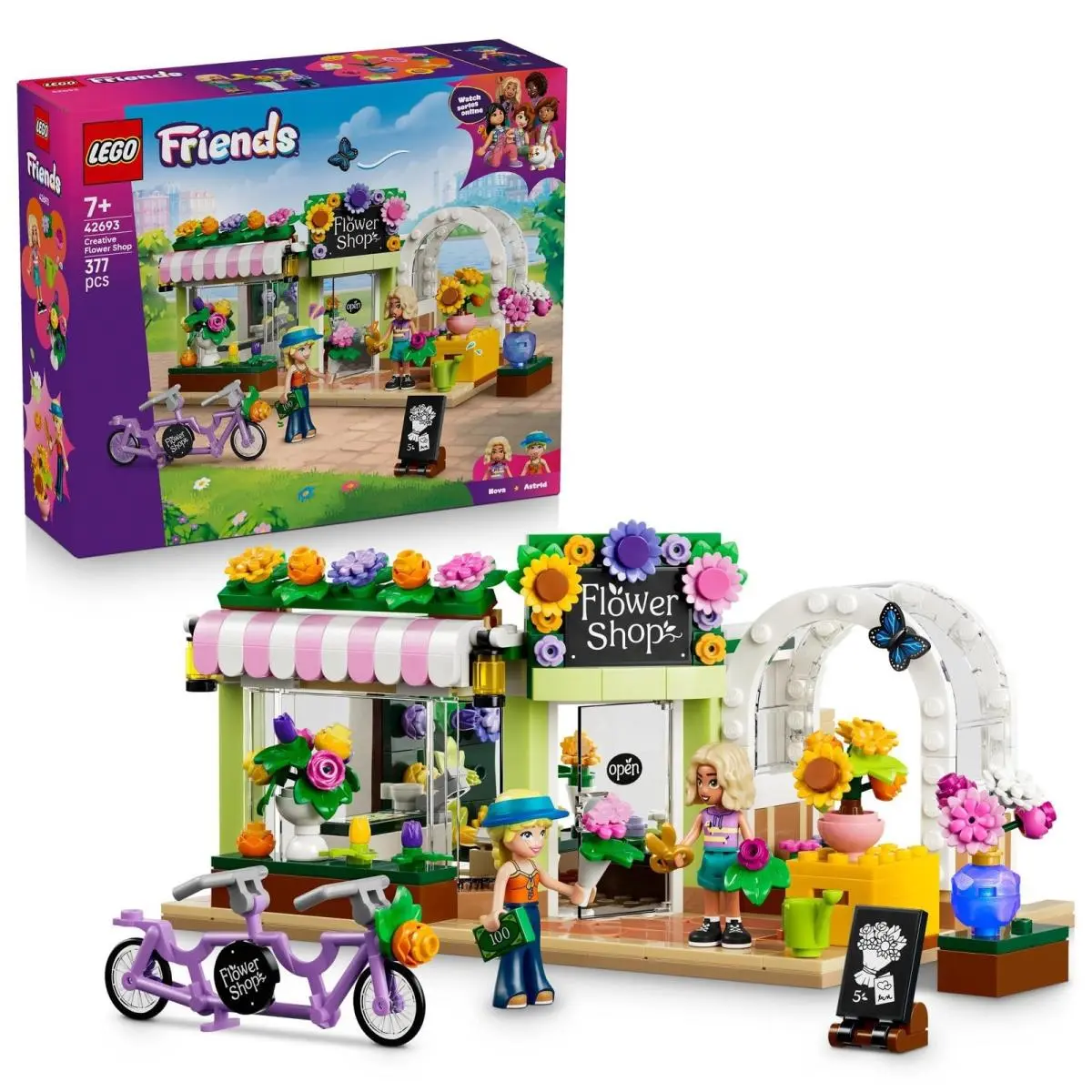Lego Friends Creative Flower Shop Toy - Miniature Incl. Artificial Flowers Bouq