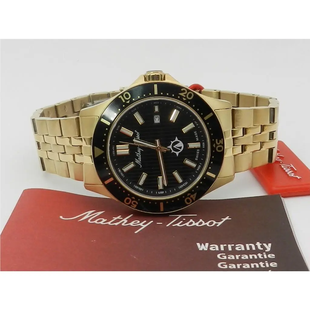 Mathey-tissot Men`s Expedition Collection Three Hand Date Stainless Steel Watch