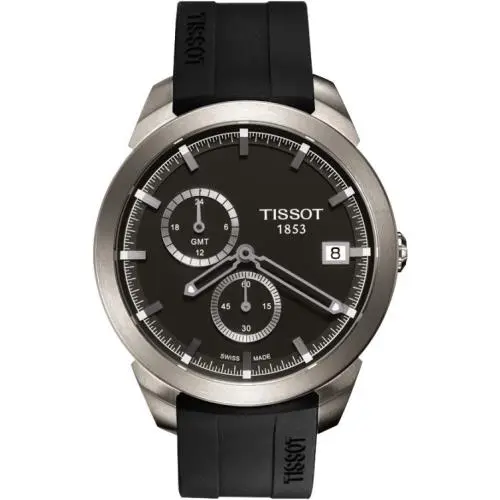 Tissot Carson Black Dial Black Strap Gmt Men`s Watch T0694394706100