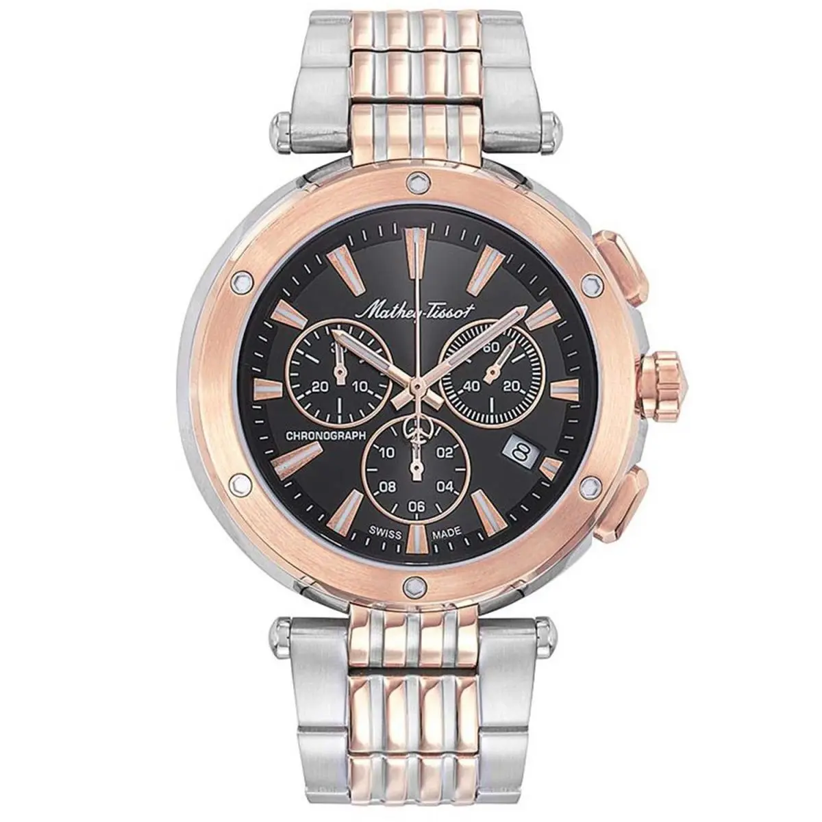 Mathey Tissot Men`s Neptune Chrono Black Dial Watch - H912CHRN