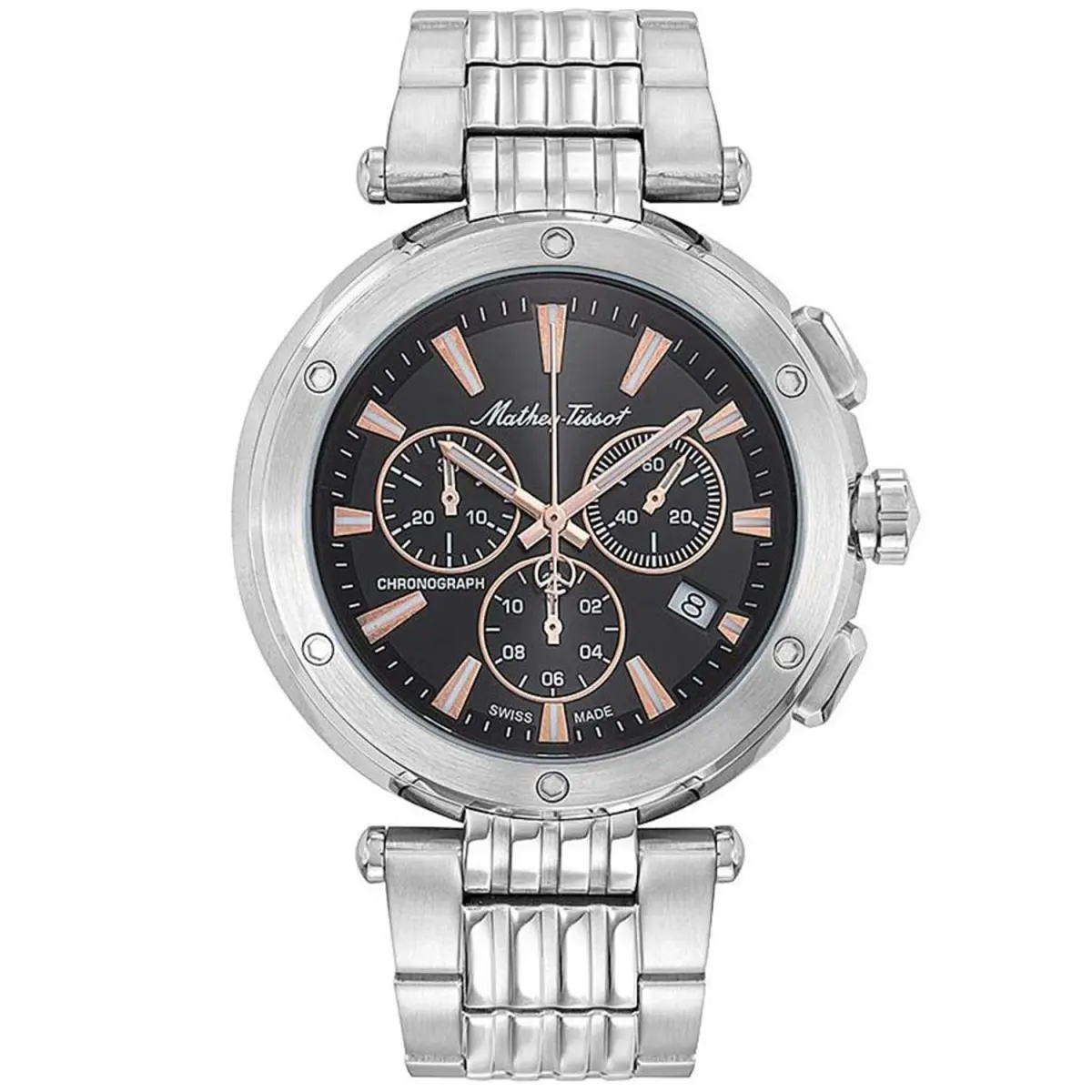 Mathey Tissot Men`s Neptune Chrono Black Dial Watch - H912CHRRN