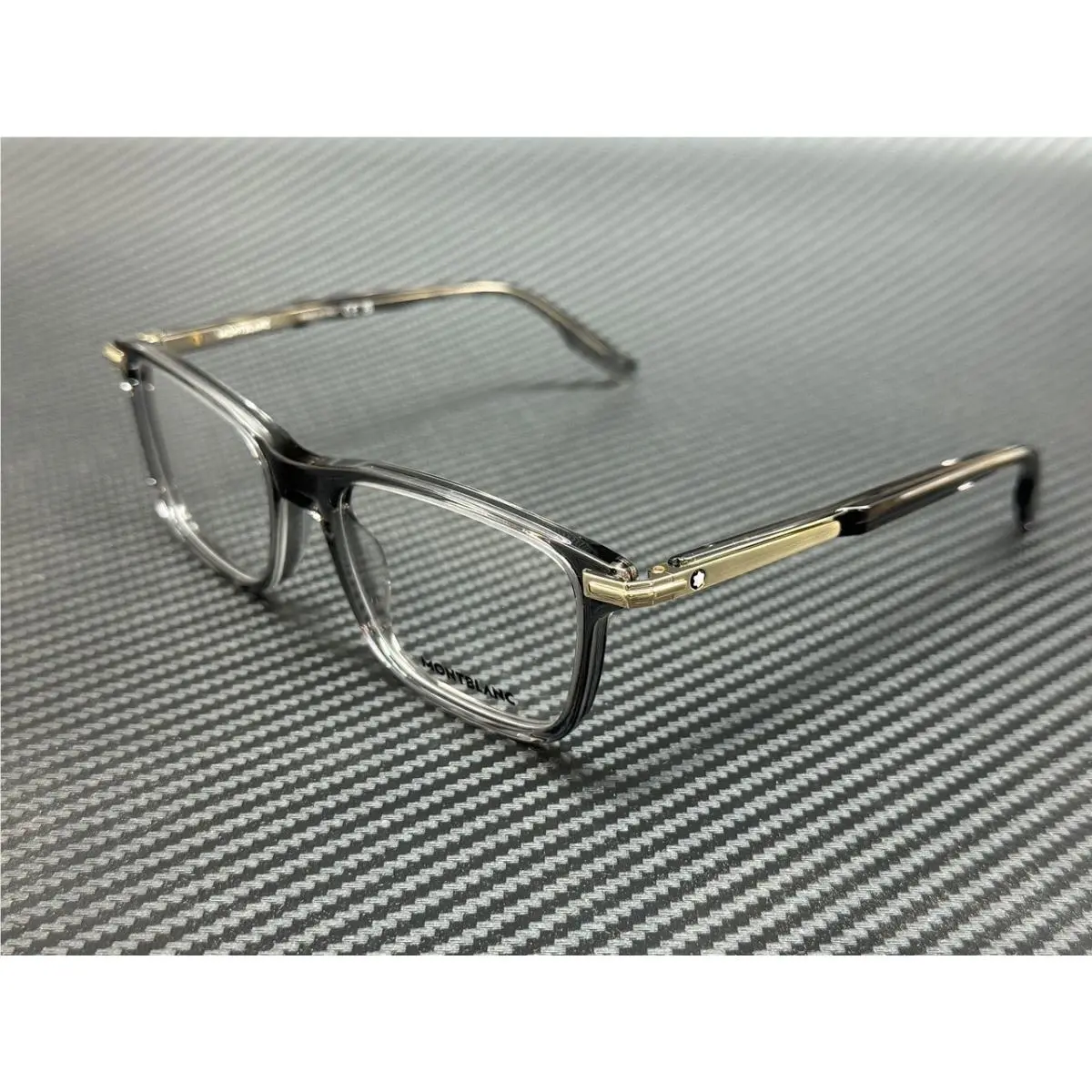 Montblanc Mont Blanc MB0277O 008 Grey Transparent Gold Men`s Large 54 mm Eyeglasses