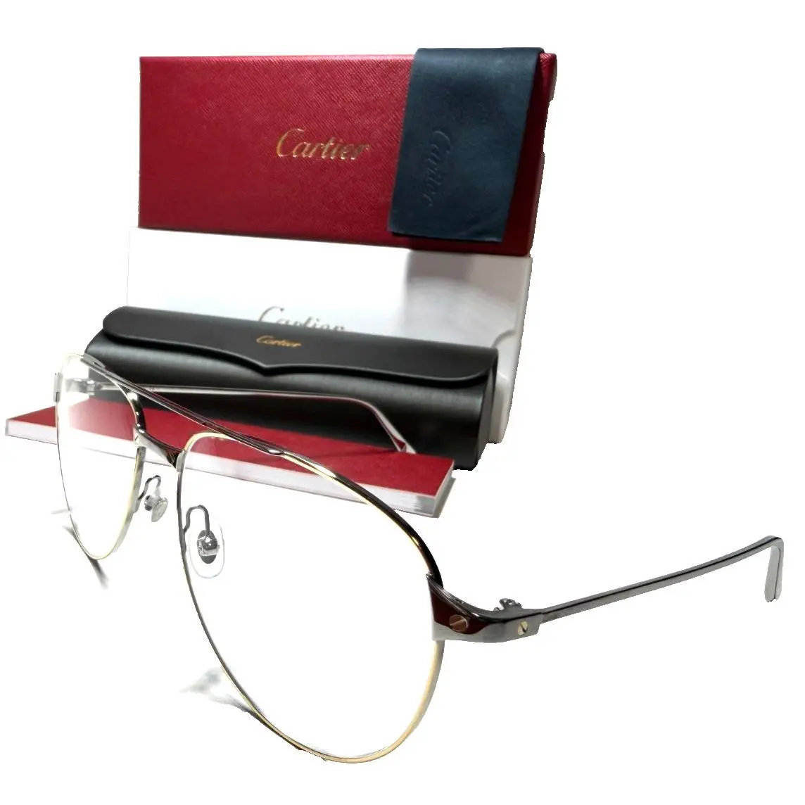 CT0039O 003 Gold Ruthenium/gold Screws Eyeglasses 57-16 France by Cartier