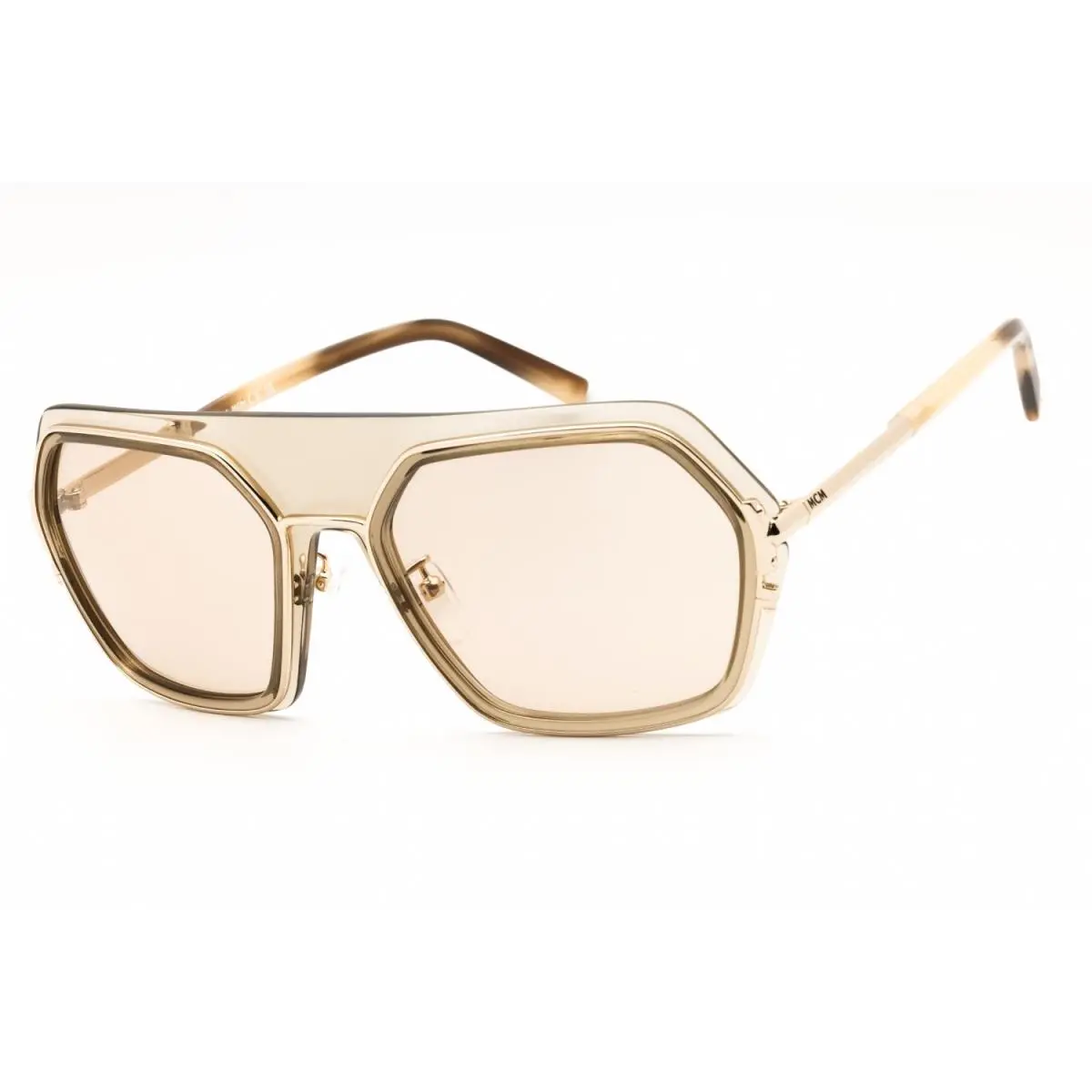 Mcm MW0018 H 57E Sunglasses Shiny Beige Frame Brown Lenses 56mm by MCM