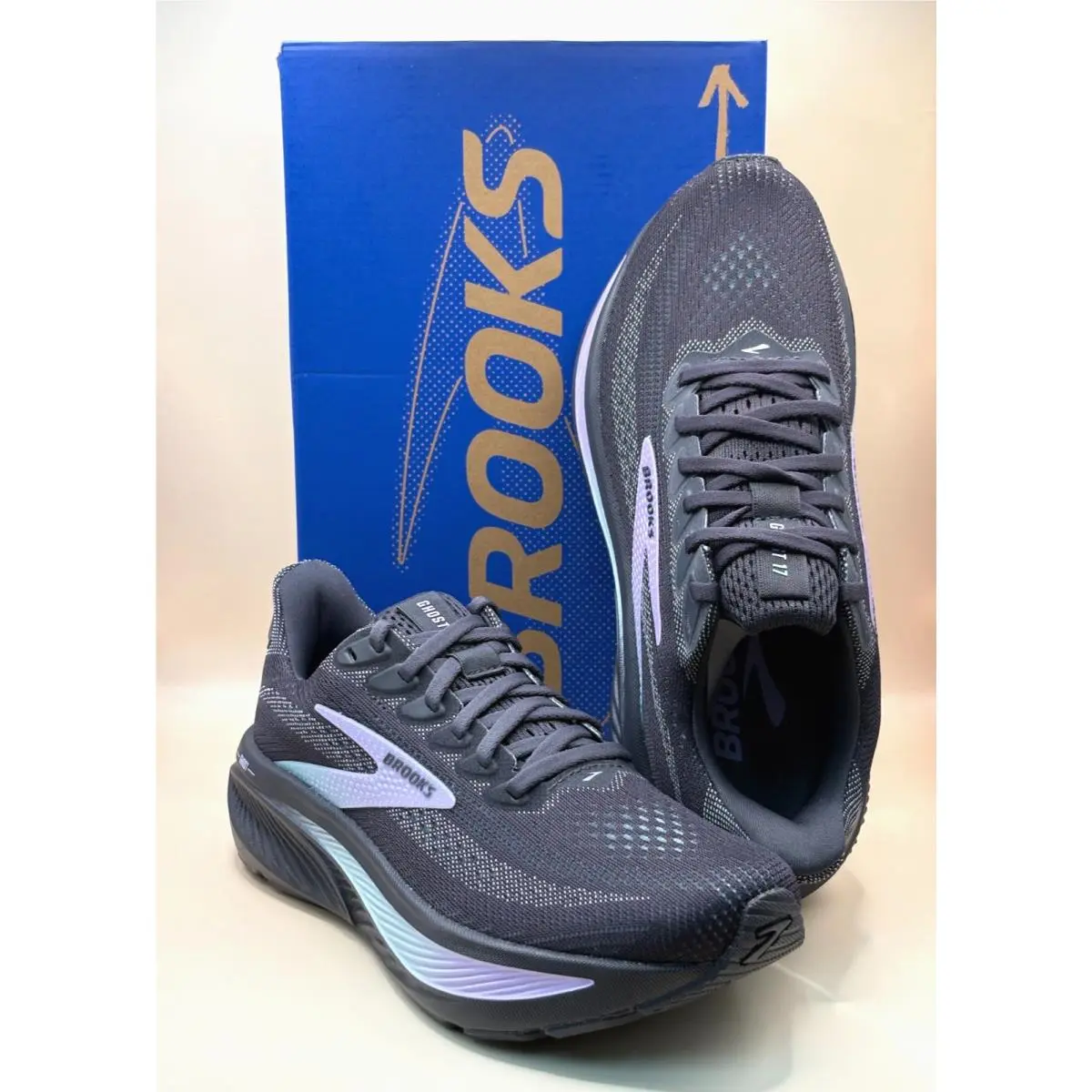 Brooks Ghost 17 120431 1B 081 Gray/clearwater/purple Women`s Running Shoes Med