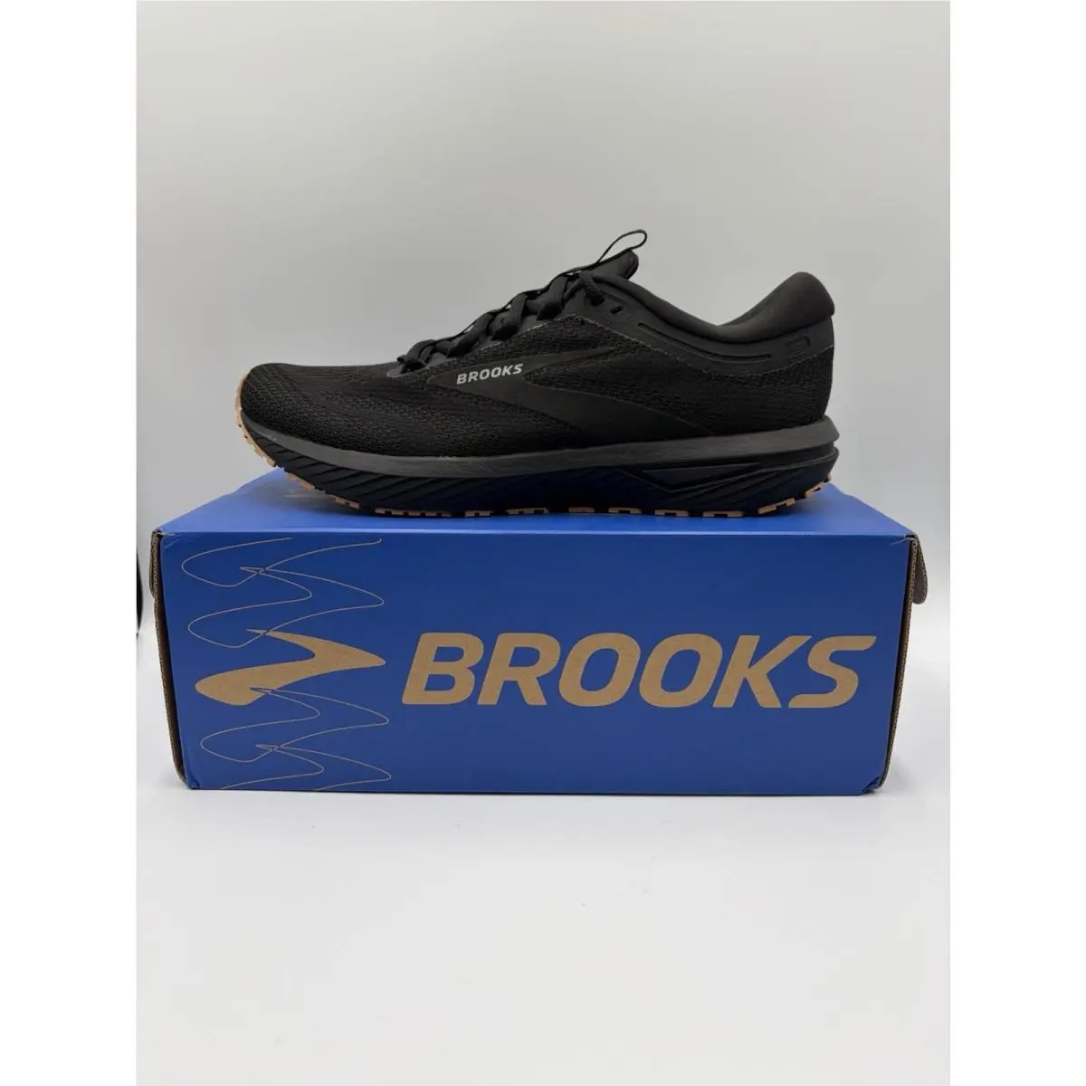 Men`s 10 M - Brooks Revel 7 Running Shoes Black Gum 1104351D072