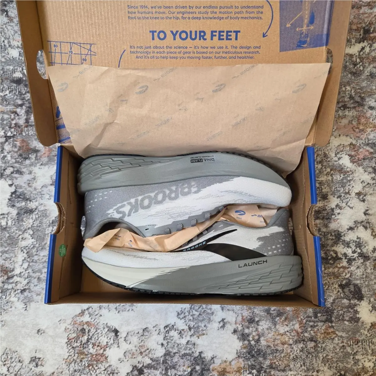 Brooks shoes - Brooks Launch 11 - Launch - Oyster /Primer Gray / Blue 11