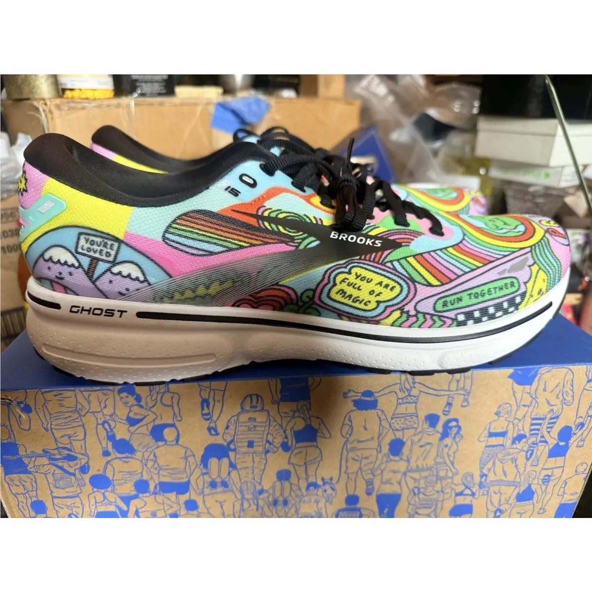 Brooks Mens Ghost 15 Running Sneakers US 13 M EU 47.5 Multicolor Athletic Pride