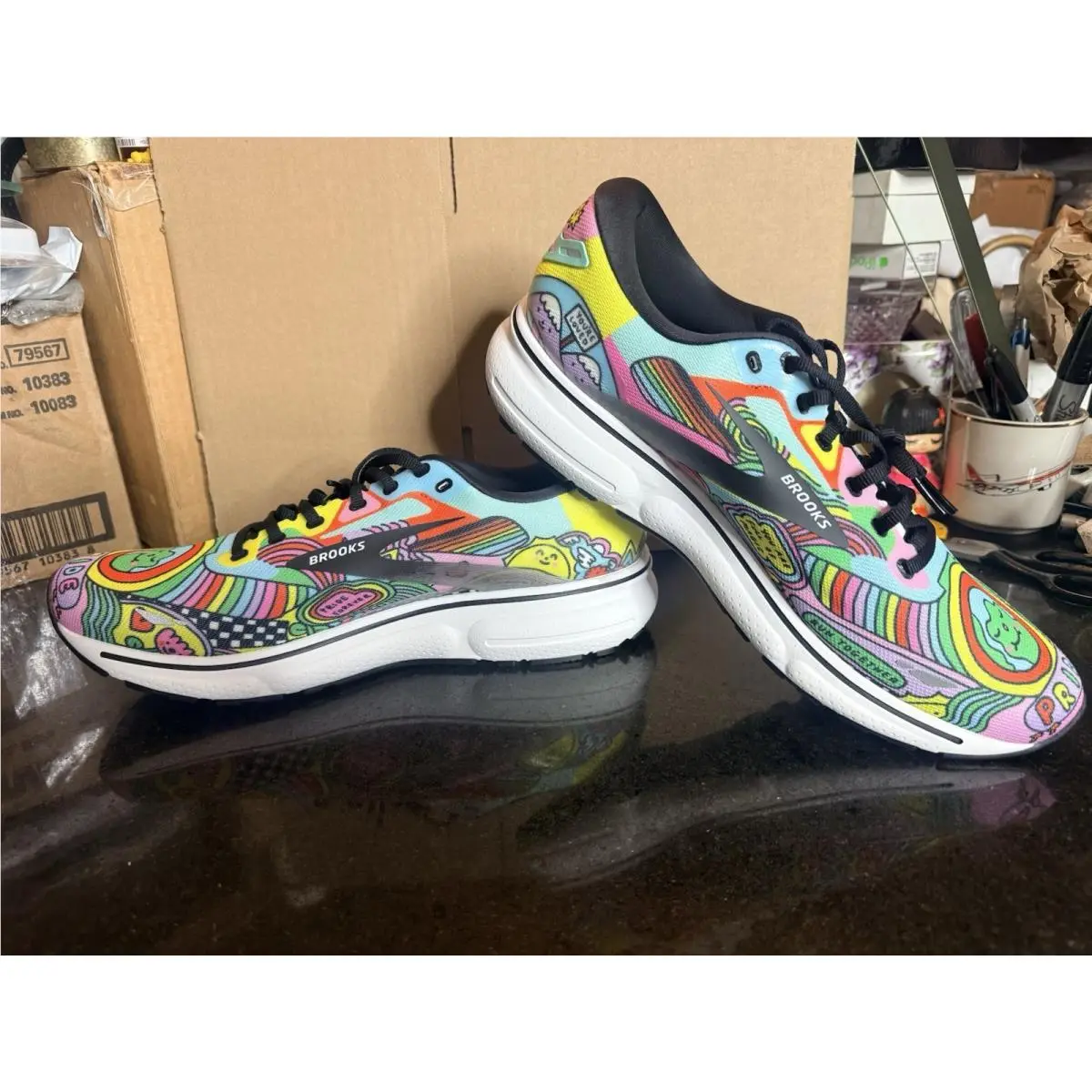 Brooks shoes - Brooks Ghost 15 - Ghost - PRIDE - White (UPC: 195394278415) 0