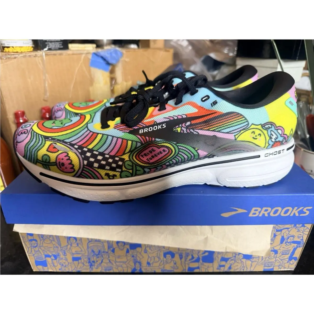 Brooks shoes - Brooks Ghost 15 - Ghost - PRIDE - White (UPC: 195394278415) 3