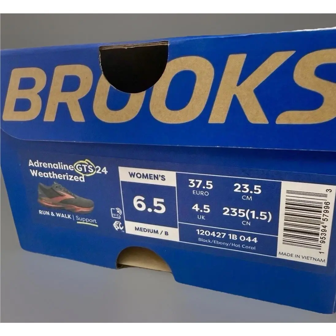 Brooks shoes - Brooks Adrenaline GTS 24 - Adrenaline GTS - 120427 1B 044 - Black/Ebony/Hot Coral 7