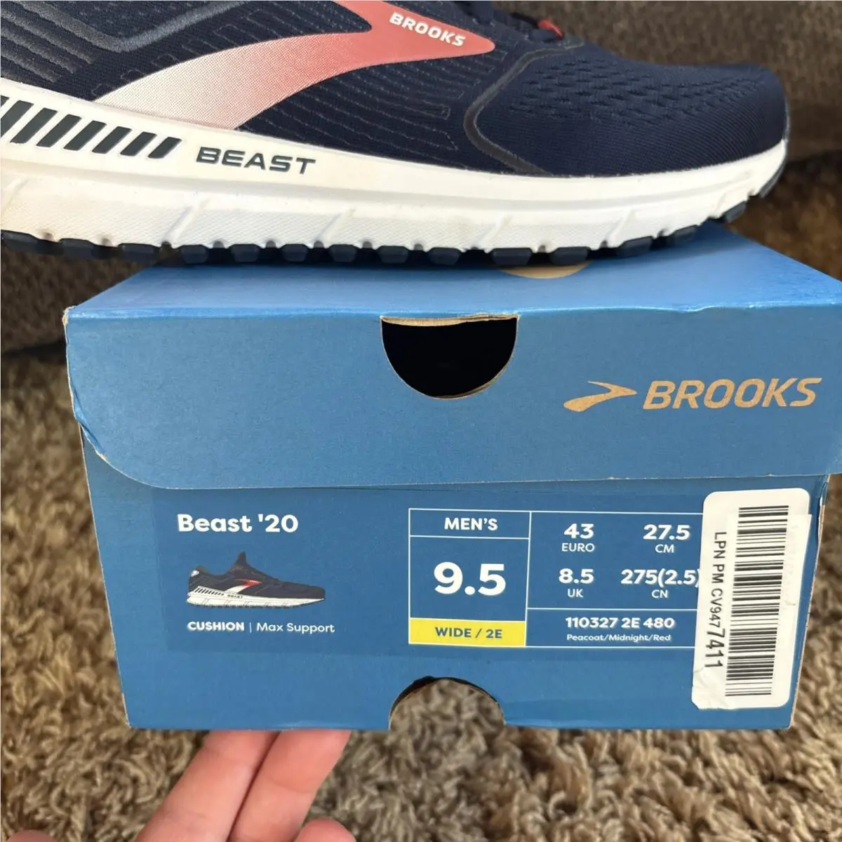 Brooks shoes - Brooks Beast 20 - Beast - 110327 2E 480 - Blue (UPC: 0195394227345) 9