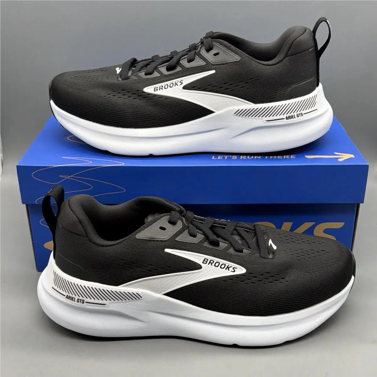 Brooks Ariel Gts 26 Women`s 8 D Wide Black White Road Running Gym Training Shoes