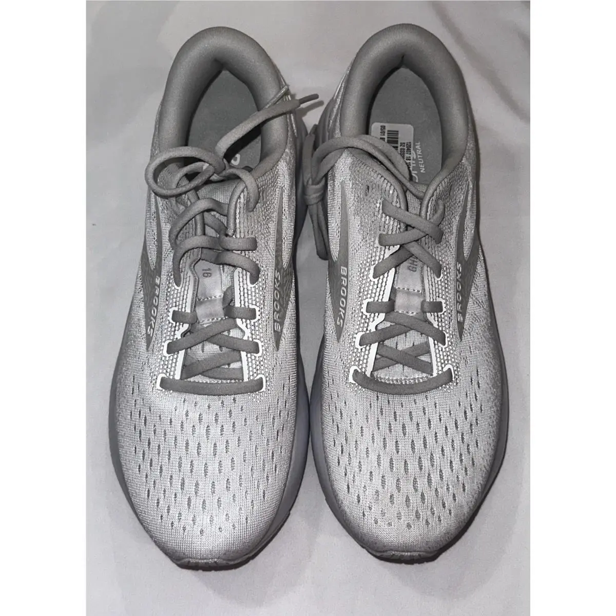 Brooks Ghost 16 Running Shoes Womens 10 B 10B White Athletic Sneakers
