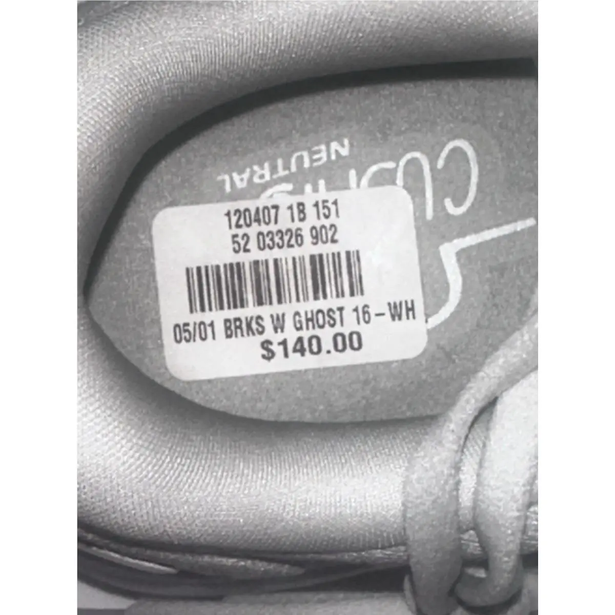 Brooks shoes - Brooks Ghost 16 - Ghost - 120407-1B-151 - White (UPC: 195394430493) 0