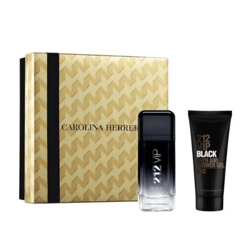 Carolina Herrera 212 Vip Black Edp Spray + Shower Gel 2PC Gift Set