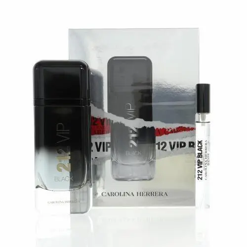 212 Vip Black by Carolina Herrera Gift Set For Men 2 Piece Gift Set - 3.4 Oz