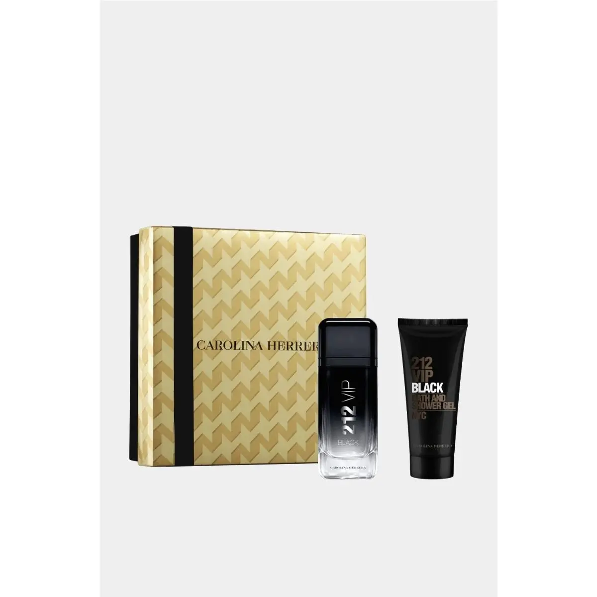 Carolina Herrera CH 212 Vip Black 2 PC Gift Set For Men - 3.4 OZ Edp + 3.4 OZ Bath Shower Gel