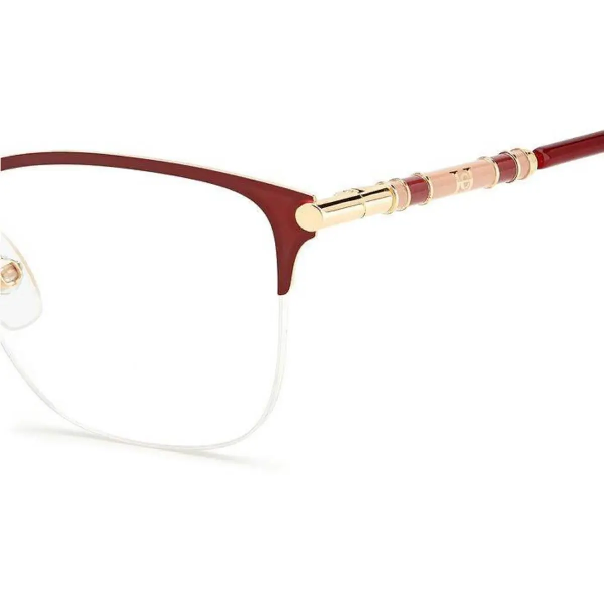 Carolina Herrera CH 0033 Gold Burgundy Noa Size 53 Eyeglasses