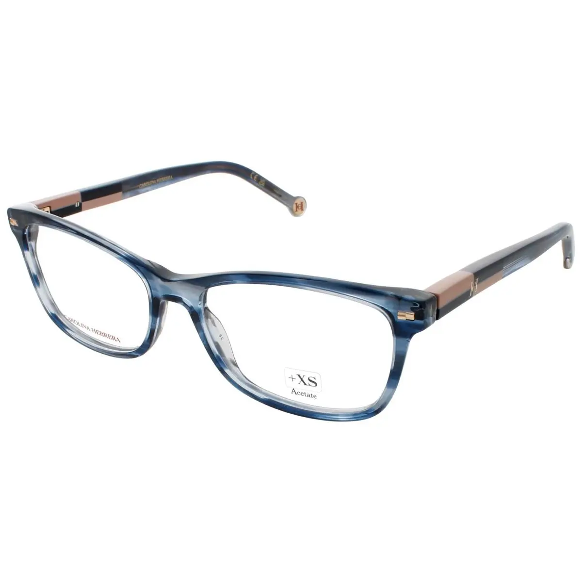 CH Her 0160 038I 54 Eyeglasses Blue Horn Frame 54 mm by Carolina Herrera