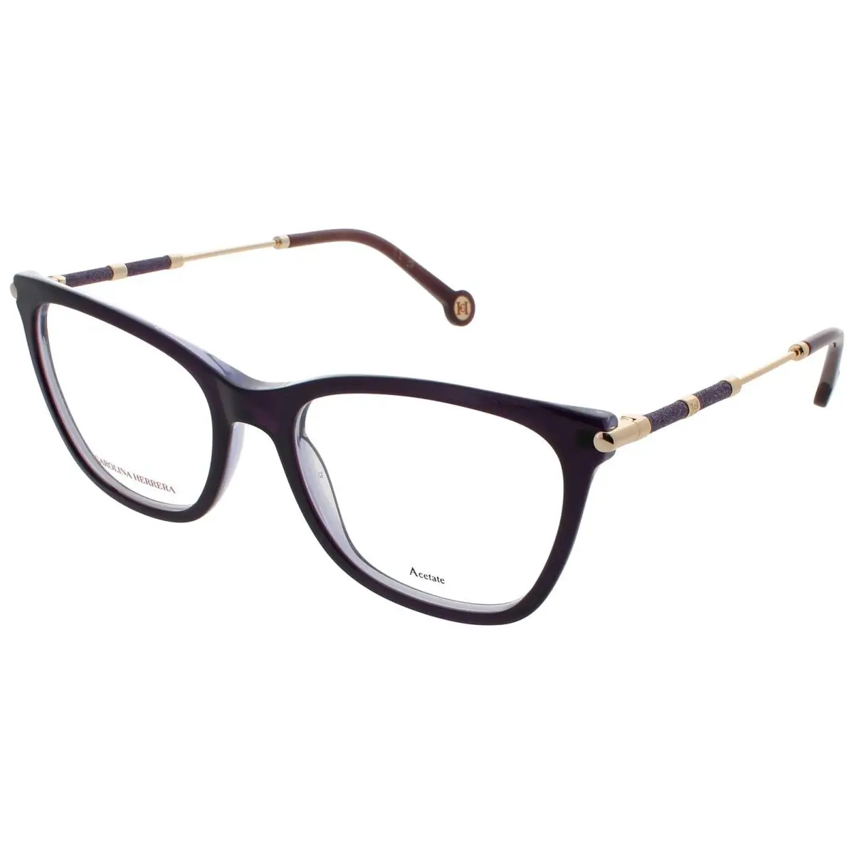 CH Her 0151 0YHP 54 Eyeglasses Violet Glitter Frame 54 mm by Carolina Herrera