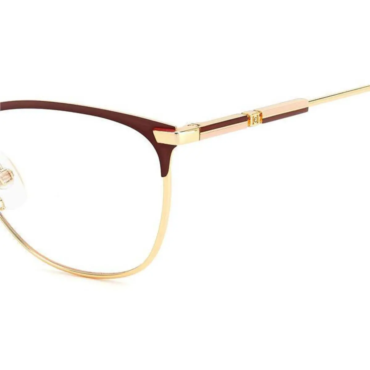 Carolina Herrera Her 0161 Gold Burgundy Noa Size 56 Eyeglasses