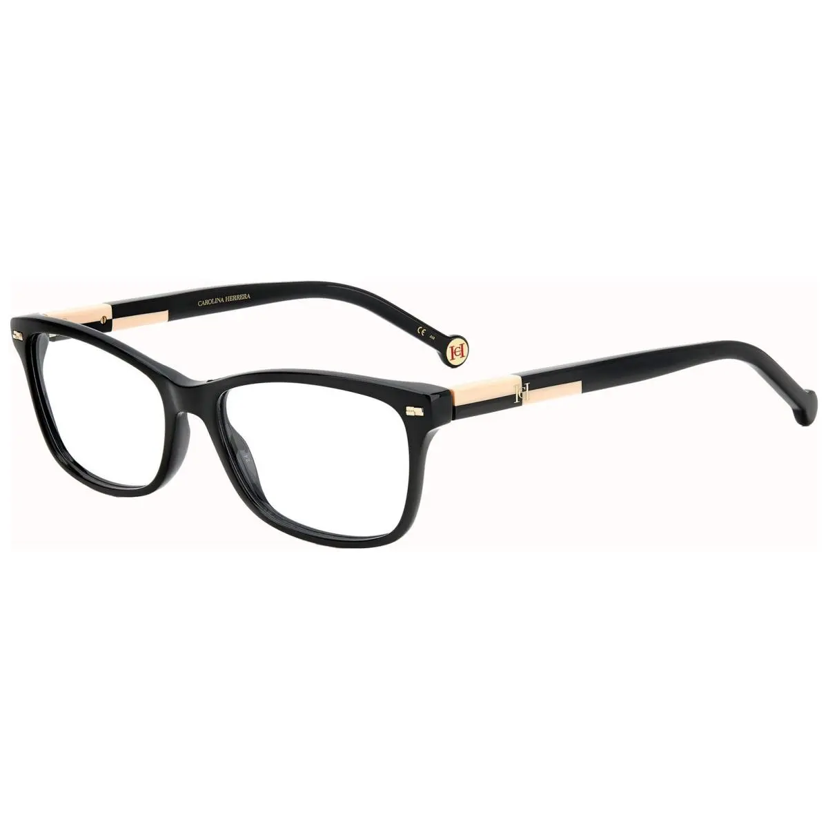 Carolina Herrera Women`s Black Rounded Rectangle Eyeglass Frames HER0160 0KDX 51