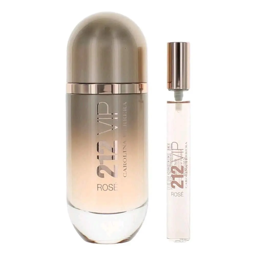 212 Vip Rose by Carolina Herrera 2 Piece Gift Set Women with Purse Spray