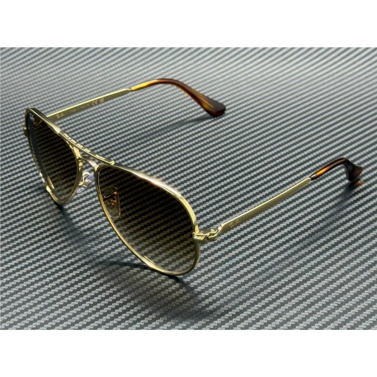 Ray Ban RB3925 001 51 Arista Gold Brown Gradient Unisex 58 mm Sunglasses