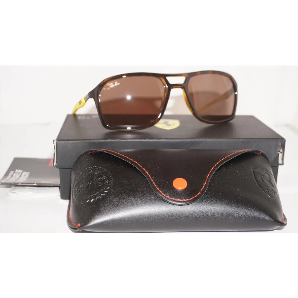 Ray-ban Sunglasses Scuderia Ferrari Havana Yellow Brown RB4329M F60973 57 19 140
