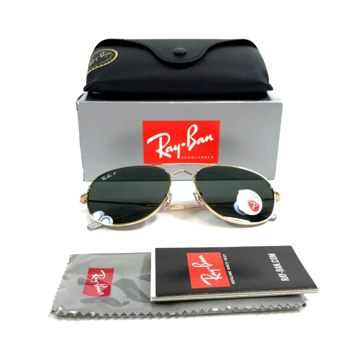 Ray-ban Sunglasses RB3735 Bain Bridge 001/58 Arista Aviator w/ Polarized Green