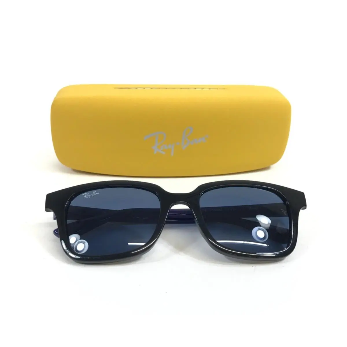 Ray-ban Kids Sunglasses RJ9071S 7120/80 Black Blue Square Frames w/ Blue Lenses