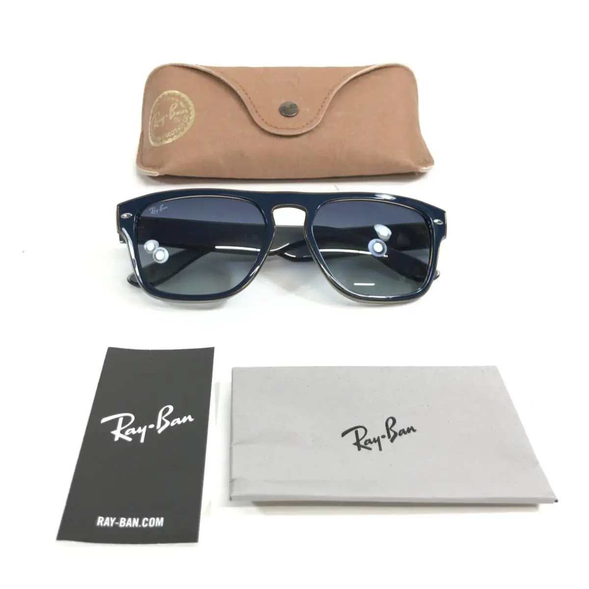 Ray-ban Sunglasses RB4407 6730/4L Blue Light Brown Frame w/ Blue Gradient Lenses