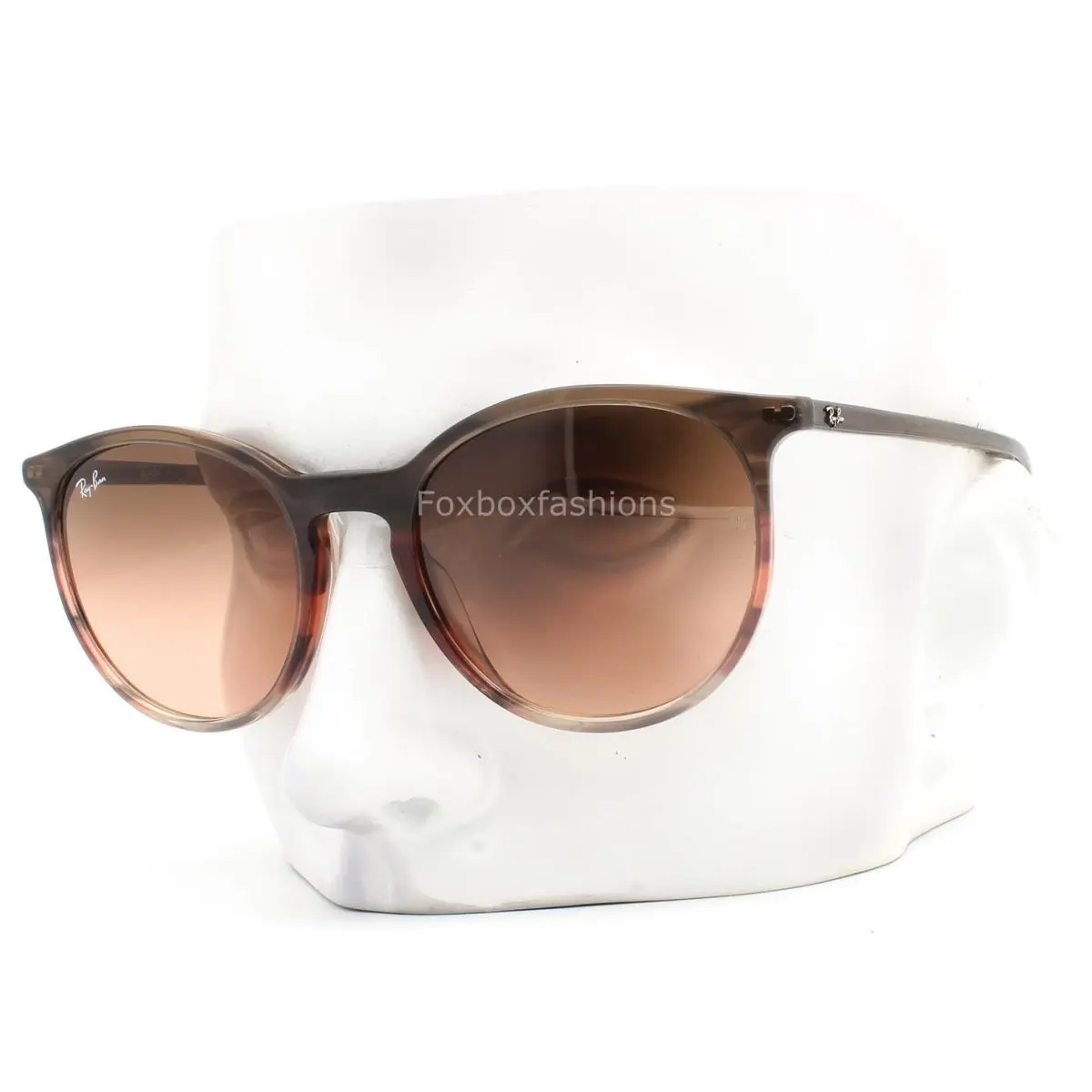 Ray-ban Sunglasses RB 2204 1395/3B Transparent Striped Brown Red 54mm with Case