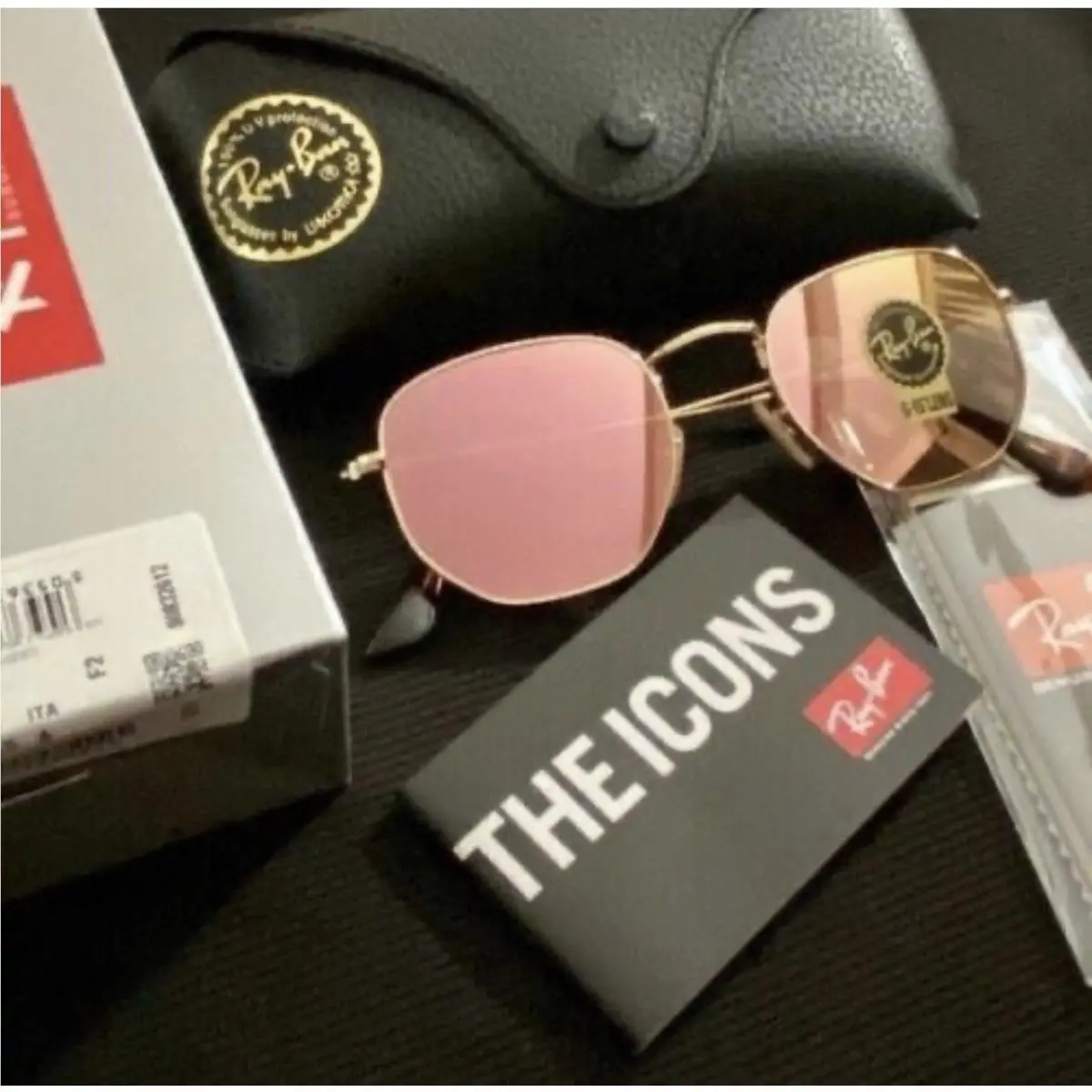 Ray-ban Hexagonal RB3548 Gold Frame / Rose Gold Sunglasses
