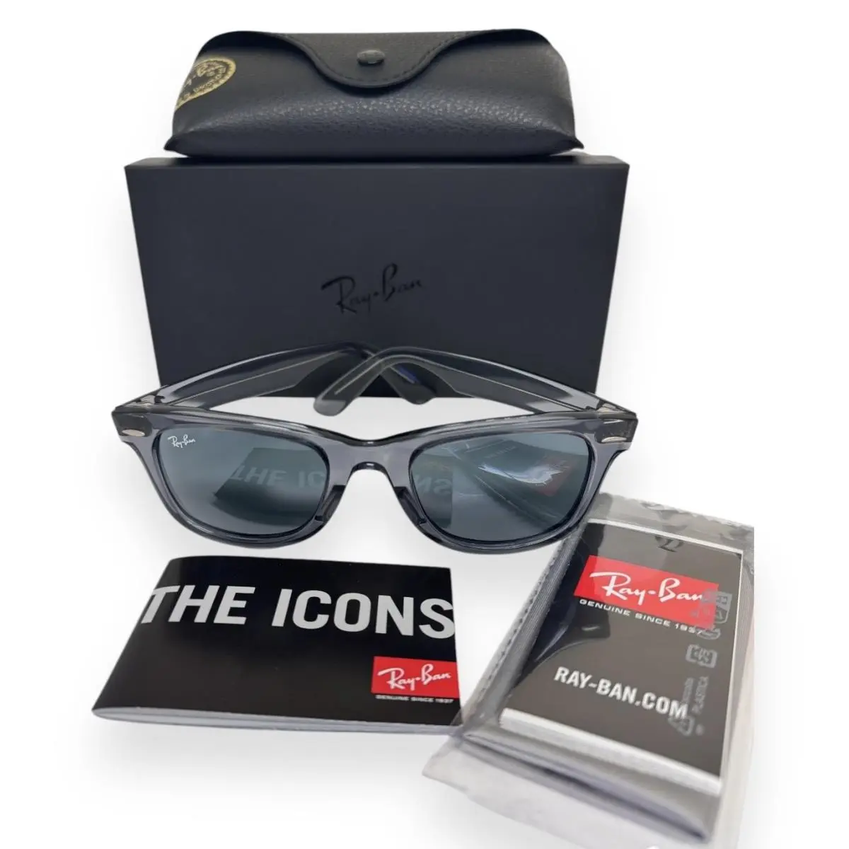 Ray-ban Wayfarer Classic Sunglasses RB 2140 6773/R5 Transparent Gray 50mm W/case