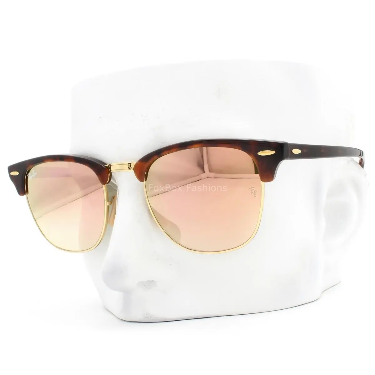 Ray-ban Clubmaster Sunglasses RB 3016 990/7O Brown Red Havana Copper 51mm W/case