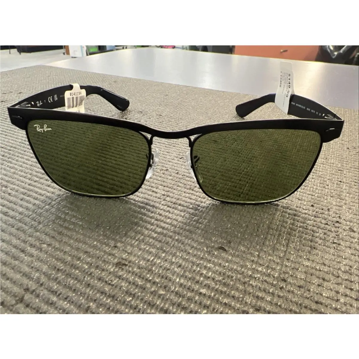 Ray-ban Wayfarer Deluxe Sunglasses Matte Black Green Glass RB 3875