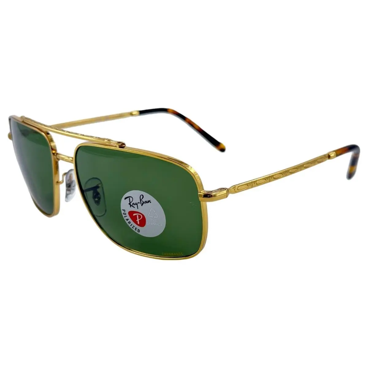 Ray Ban RB3796 Mens Metal Polarized Sunglass 9196P1 Legend Gold 59-15 Chromance by Ray-Ban