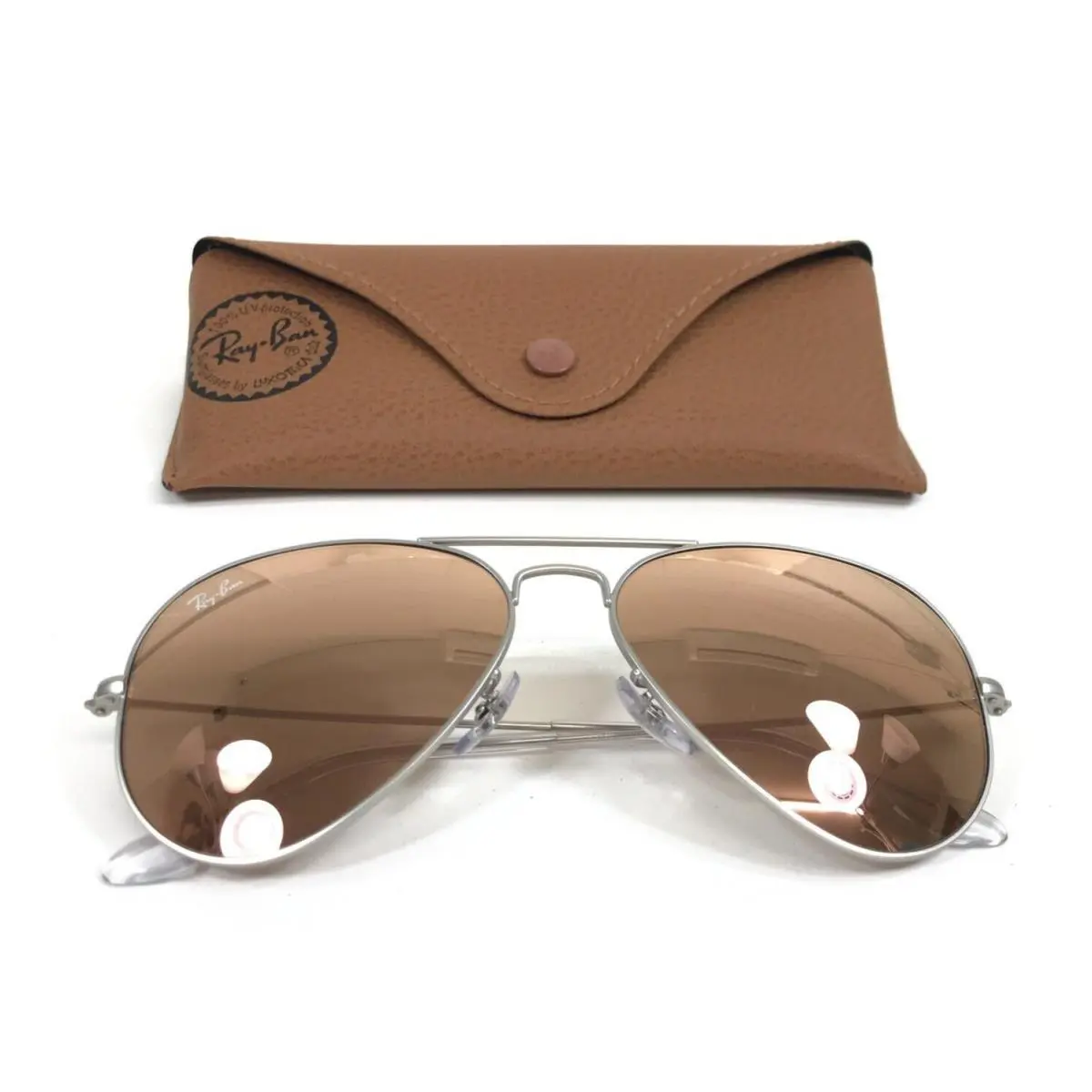 Ray-ban Sunglasses RB3025 Aviator Large Metal 019/22 Matte Silver w/ Pink 55 mm