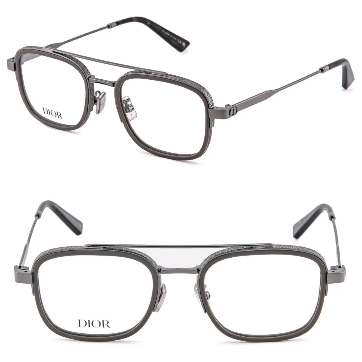 Christian Dior Homme Neodioro CD S6F Silver Gray Cannage Eyeglasses DM50101F