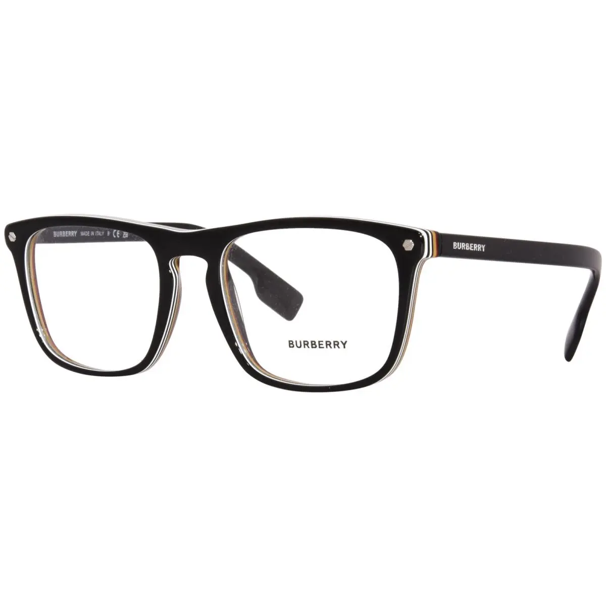 Burberry Bolton BE2340 3798 Eyeglasses Men`s Black Full Rim Square Shape 56mm